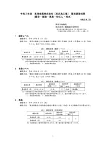 環境調査結果概要版2020年版表紙